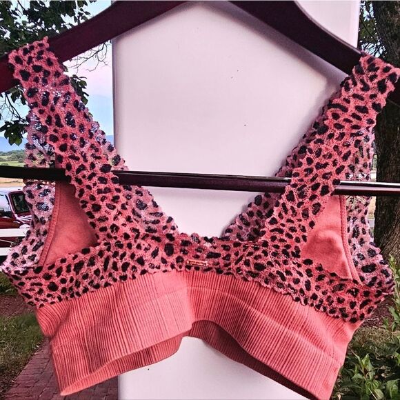 Victoria's Secret PINK padded brown leapord lace bralette bra small 32B - Picture 8 of 11